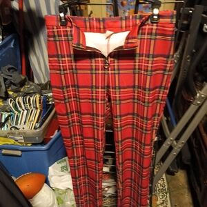 Men's Red Plaid Pants